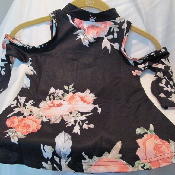 FLORAL COLD SHOULDER OFF THE SHOULDER TOP SIZE 2 MAYAH KAY NEW - Picture 2 of 4